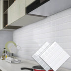 White Mosaic Peel & Stick Tile Waterproof Kitchen Backsplash Wallpaper