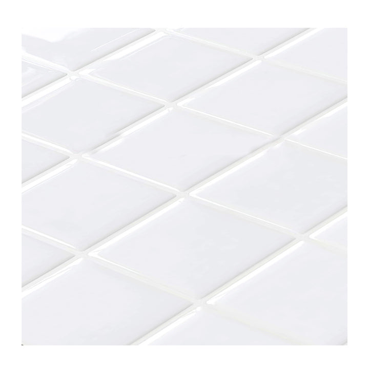 White Mosaic Peel & Stick Tile Waterproof Kitchen Backsplash Wallpaper