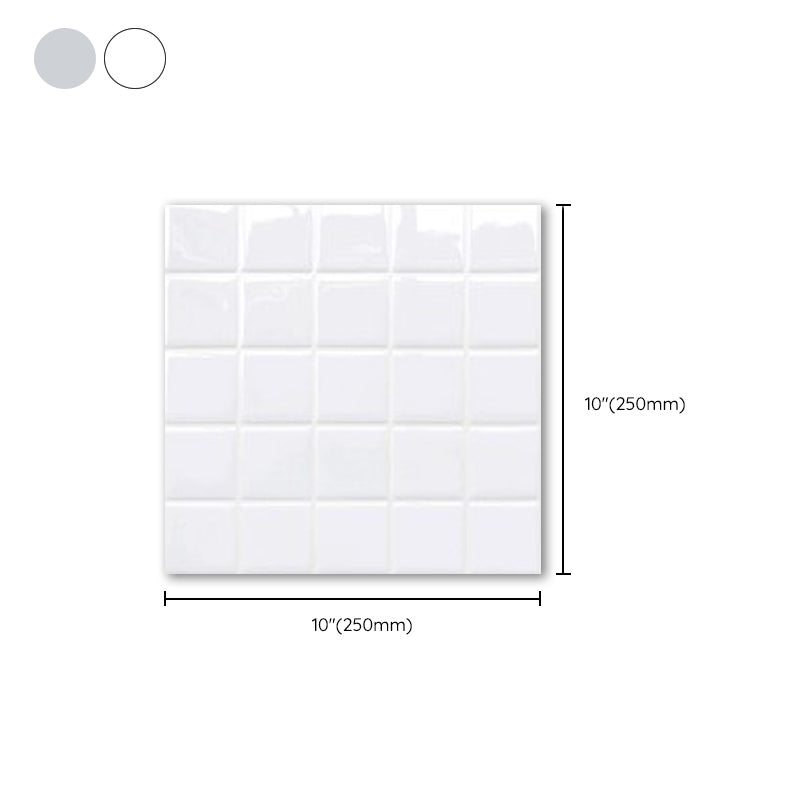 White Mosaic Peel & Stick Tile Waterproof Kitchen Backsplash Wallpaper