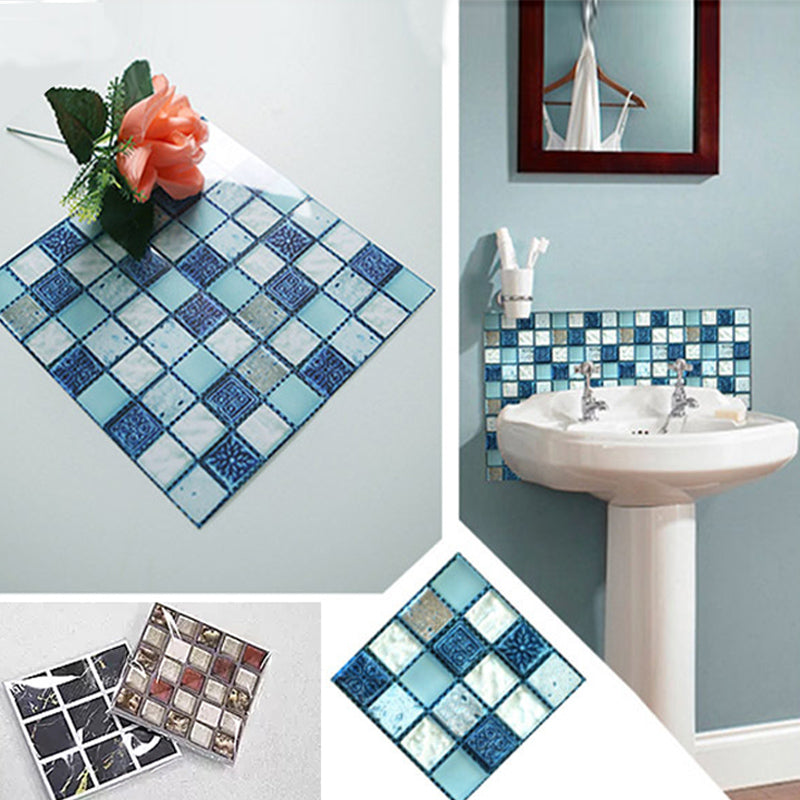 Square Mosaic Peel & Stick Tiles Waterproof Kitchen Splashback Tiles