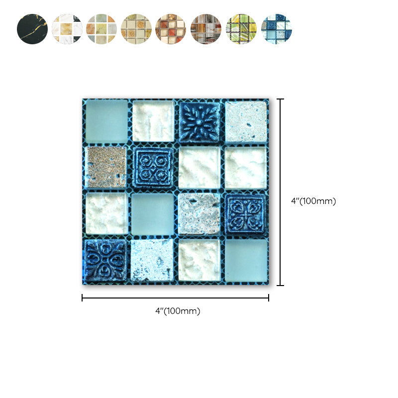 Square Mosaic Peel & Stick Tiles Waterproof Kitchen Splashback Tiles