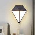 Modernist Diamond Wall Light Metallic LED Stair Wall Mount Lamp in Black, White/Warm/Natural Light
