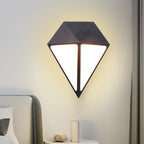 Modernist Diamond Wall Light Metallic LED Stair Wall Mount Lamp in Black, White/Warm/Natural Light