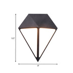 Modernist Diamond Wall Light Metallic LED Stair Wall Mount Lamp in Black, White/Warm/Natural Light