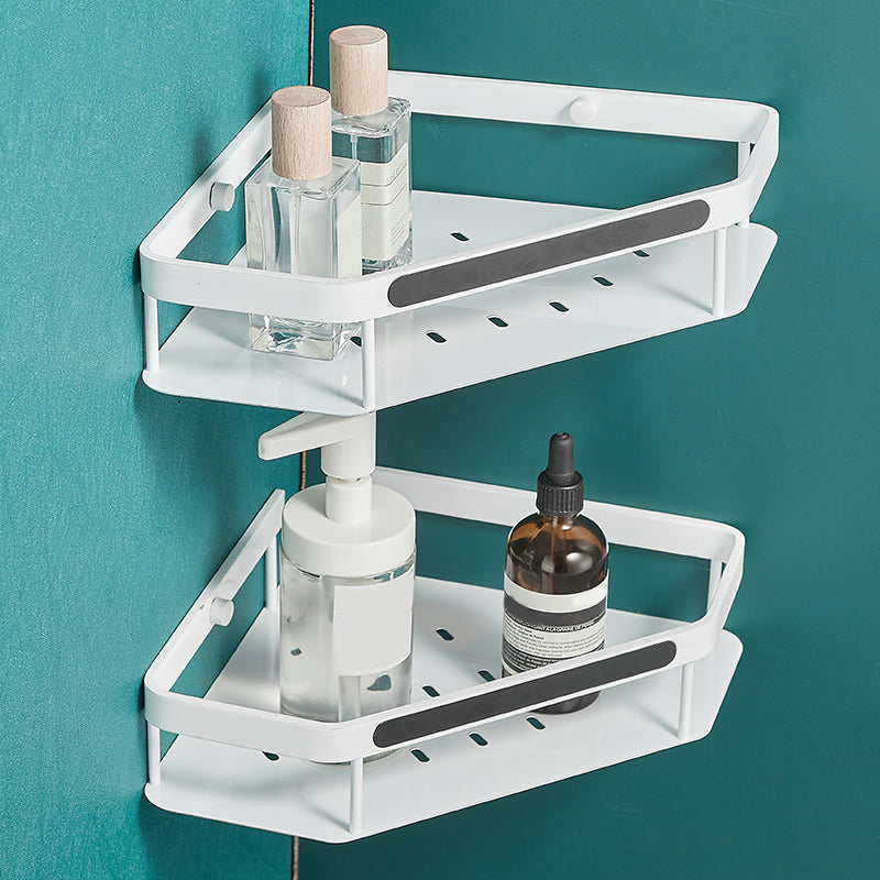 Matt white 3-piece modern bathroom accessory set, bathroom shelf