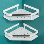 Matt white 3-piece modern bathroom accessory set, bathroom shelf
