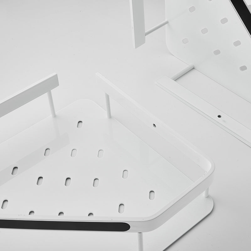 Matt white 3-piece modern bathroom accessory set, bathroom shelf