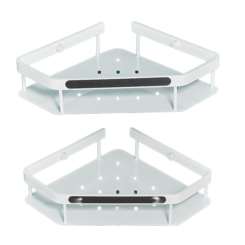 Matt white 3-piece modern bathroom accessory set, bathroom shelf