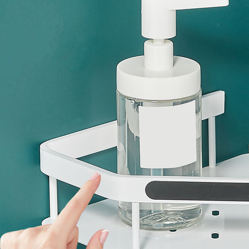 Matt white 3-piece modern bathroom accessory set, bathroom shelf