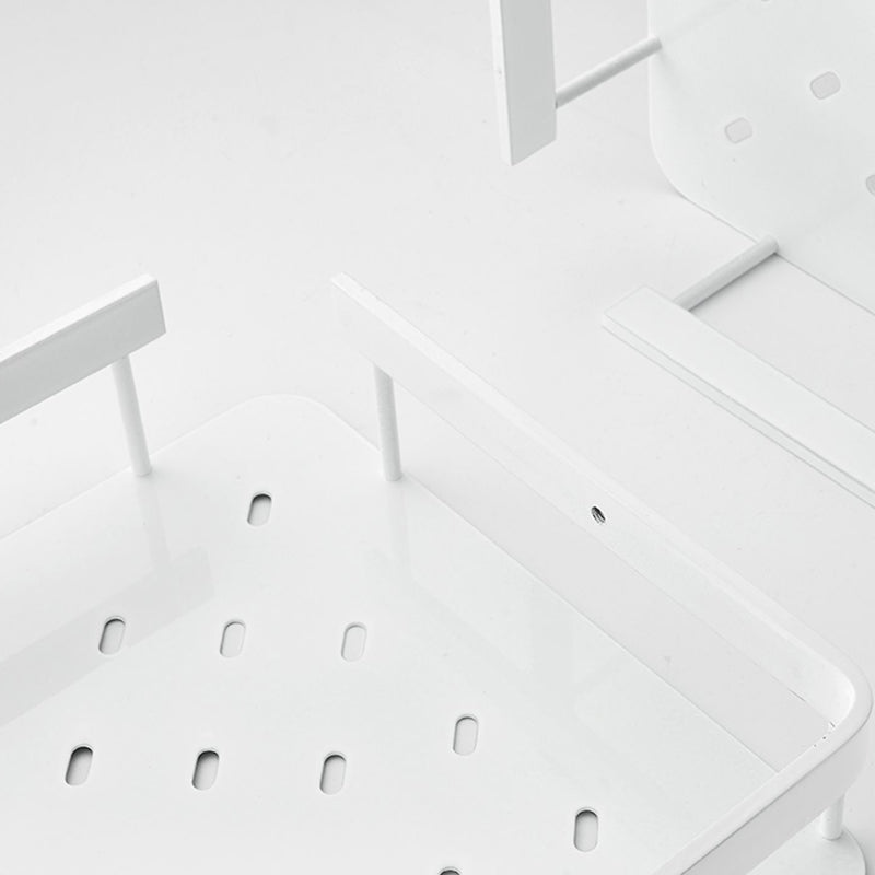 Matt white 3-piece modern bathroom accessory set, bathroom shelf
