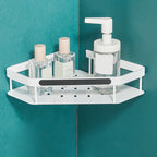 Matt white 3-piece modern bathroom accessory set, bathroom shelf