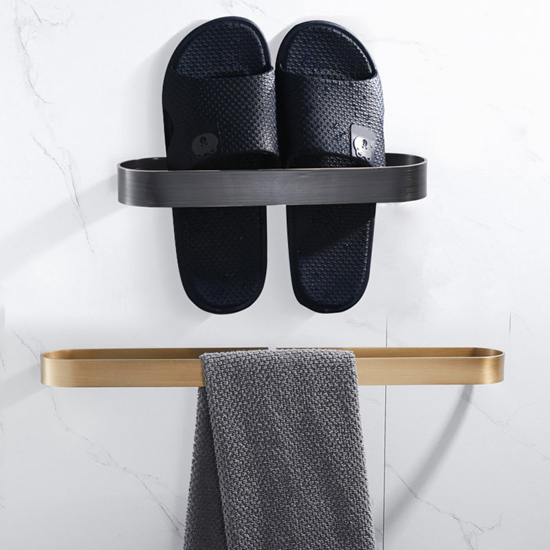 2-piece modern bathroom hardware set in gold/black, towel holder