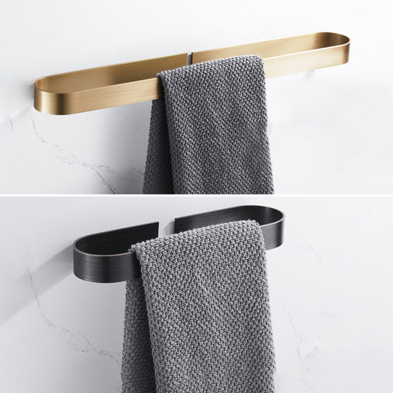 2-piece modern bathroom hardware set in gold/black, towel holder