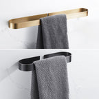 2-piece modern bathroom hardware set in gold/black, towel holder