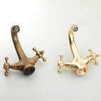 Vintage Widespread Bathroom Faucet Industrial Cross Handles Basin Faucet