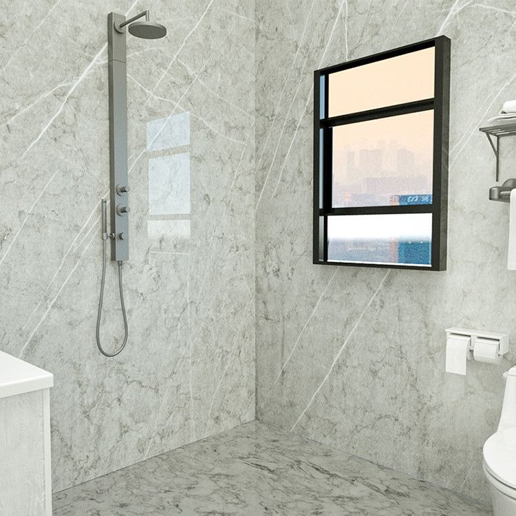 Marbleing Water-repellent Tile PVC Single Peel-and-stick Tile for Bathroom Back Wall