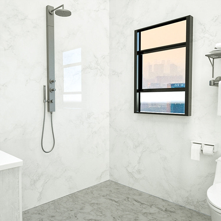 Marbleing Water-repellent Tile PVC Single Peel-and-stick Tile for Bathroom Back Wall