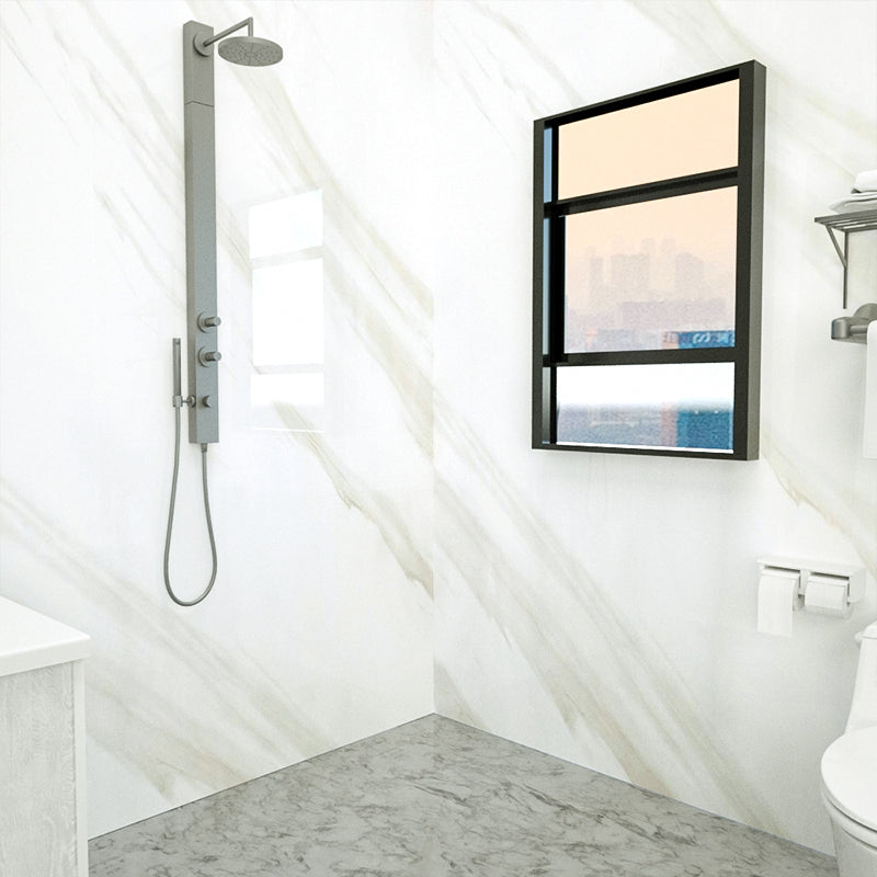 Marbleing Water-repellent Tile PVC Single Peel-and-stick Tile for Bathroom Back Wall