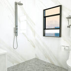Marbleing Water-repellent Tile PVC Single Peel-and-stick Tile for Bathroom Back Wall