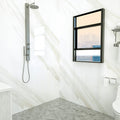 Marbleing Water-repellent Tile PVC Single Peel and Stick Tile for Bathroom Back Wall