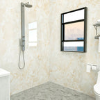 Marbleing Water-repellent Tile PVC Single Peel-and-stick Tile for Bathroom Back Wall