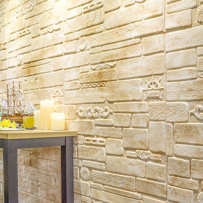 Modern Wall Covering Peel and Stick Brick 3D Print Waterproof Wall Panel