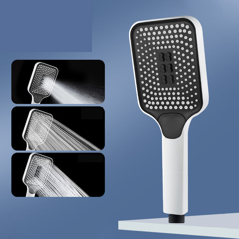 Modern Rectangular Hand Shower in Black 3 Spray Wall Mounted Hand Shower