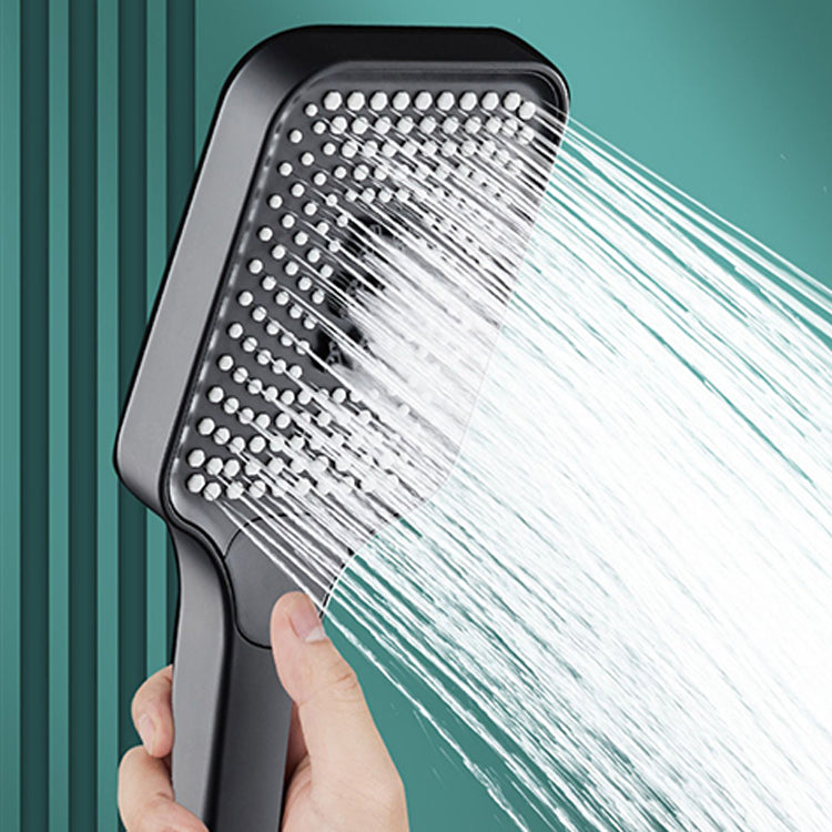 Modern Rectangular Hand Shower in Black 3 Spray Wall Mounted Hand Shower