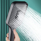 Modern Rectangular Hand Shower in Black 3 Spray Wall Mounted Hand Shower
