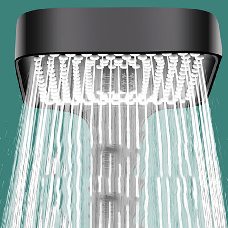 Modern Rectangular Hand Shower in Black 3 Spray Wall Mounted Hand Shower
