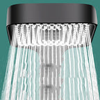 Modern Rectangular Hand Shower in Black 3 Spray Wall Mounted Hand Shower