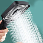Modern Rectangular Hand Shower in Black 3 Spray Wall Mounted Hand Shower