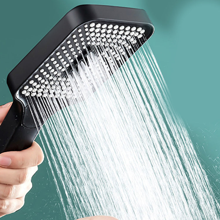 Modern Rectangular Hand Shower in Black 3 Spray Wall Mounted Hand Shower