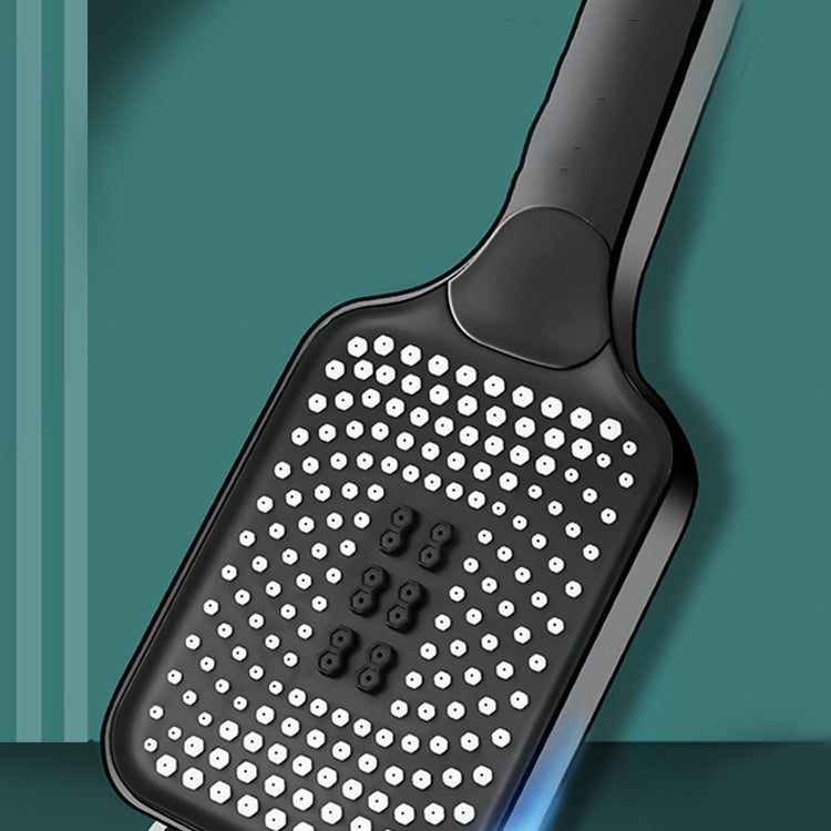 Modern Rectangular Hand Shower in Black 3 Spray Wall Mounted Hand Shower