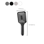 Modern Rectangular Hand Shower in Black 3 Spray Wall Mounted Hand Shower