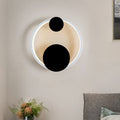 Halo Shape Acrylic Wall Mount Light Modern Black and White LED Wall Lamp in White/Warm Light for Bedside
