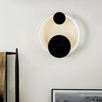 Halo Shape Acrylic Wall Mount Light Modern Black and White LED Wall Lamp in White/Warm Light for Bedside