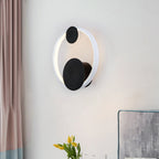 Halo Shape Acrylic Wall Mount Light Modern Black and White LED Wall Lamp in White/Warm Light for Bedside