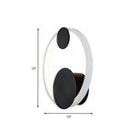 Halo Shape Acrylic Wall Mount Light Modern Black and White LED Wall Lamp in White/Warm Light for Bedside