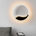 Acrylic Ring Wall Light Minimalistic White and Black LED Wall Mounted Lamp in White/Warm Light
