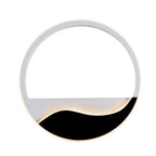 Acrylic Ring Wall Light Minimalistic White and Black LED Wall Mounted Lamp in White/Warm Light