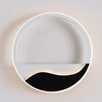 Acrylic Ring Wall Light Minimalistic White and Black LED Wall Mounted Lamp in White/Warm Light