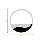 Acrylic Ring Wall Light Minimalistic White and Black LED Wall Mounted Lamp in White/Warm Light