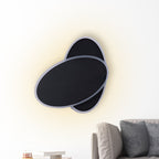 Modern LED Wall Lamp White/Black Finish Double Oval Wall Light with Acrylic Shade in Warm/White Light