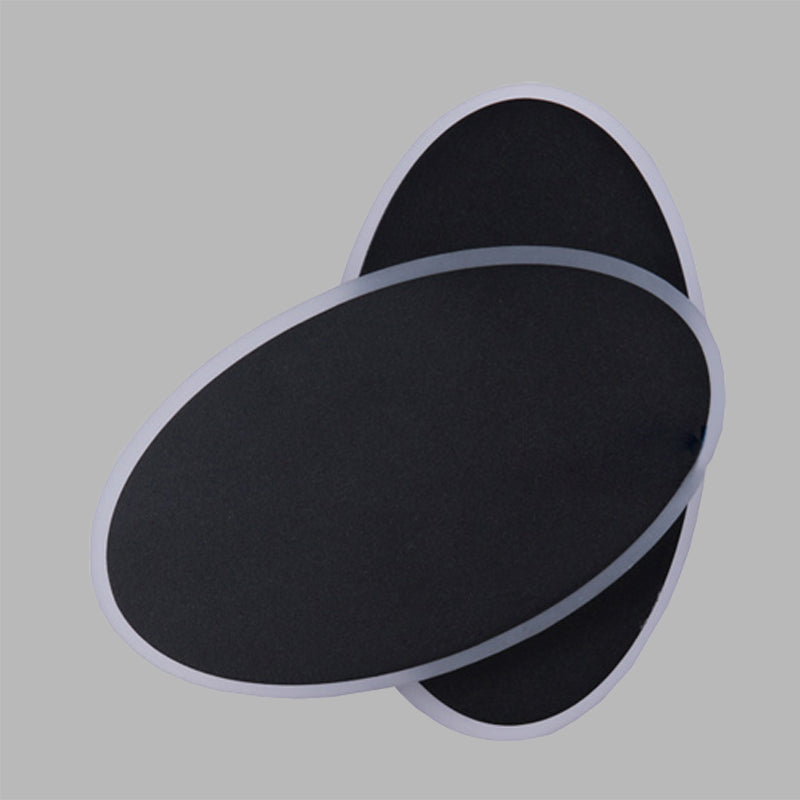 Modern LED Wall Lamp White/Black Finish Double Oval Wall Light with Acrylic Shade in Warm/White Light