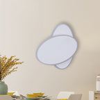Modern LED Wall Lamp White/Black Finish Double Oval Wall Light with Acrylic Shade in Warm/White Light