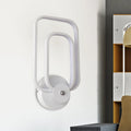 Rectangular Frame Aluminum Wall Light Minimalist LED White Wall Mount Lighting in Warm/White Light