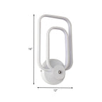 Rectangular Frame Aluminum Wall Light Minimalist LED White Wall Mount Lighting in Warm/White Light