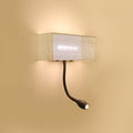 Metallic Mesh Rectangular Built-in Wall Lamp Modernism LED Wall Light in White with Rotatable Design