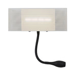 Metallic Mesh Rectangular Built-in Wall Lamp Modernism LED Wall Light in White with Rotatable Design